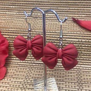 retro deadstock anime inspired large puffy hello kitty inspired bow earrings